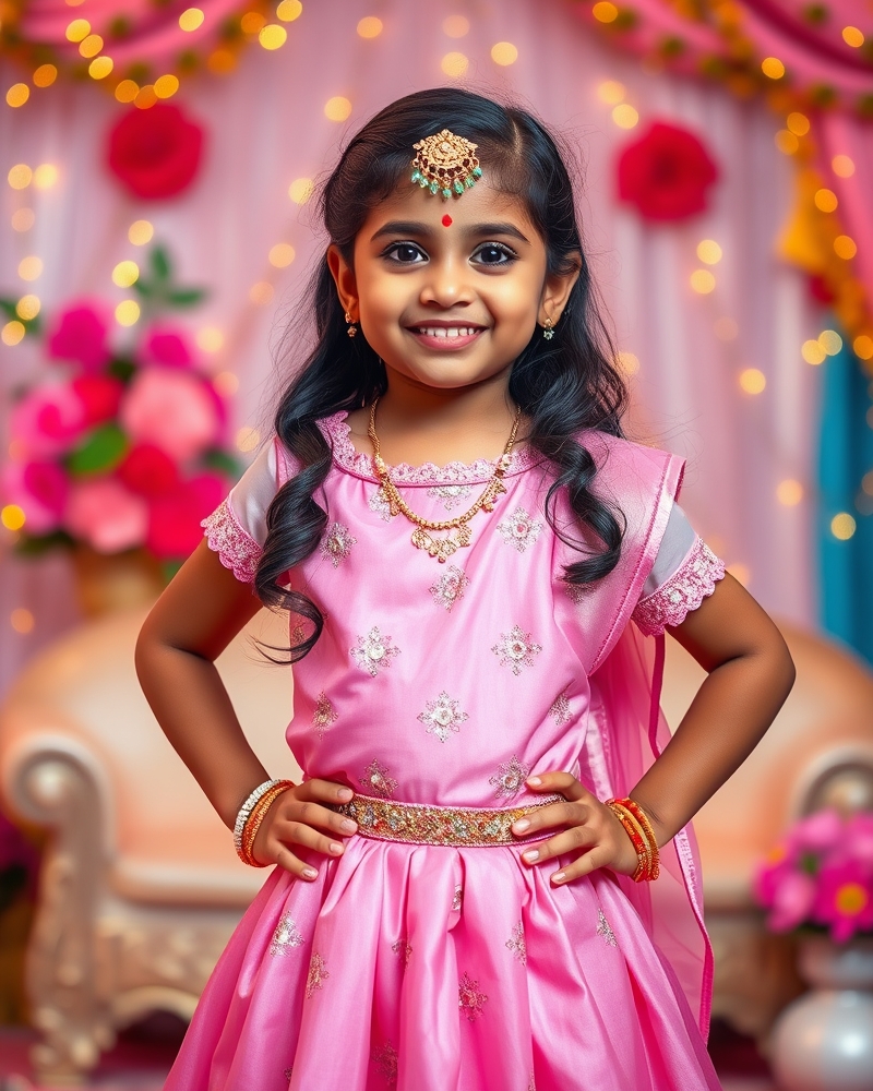 Pink Princess Kids Lehenga