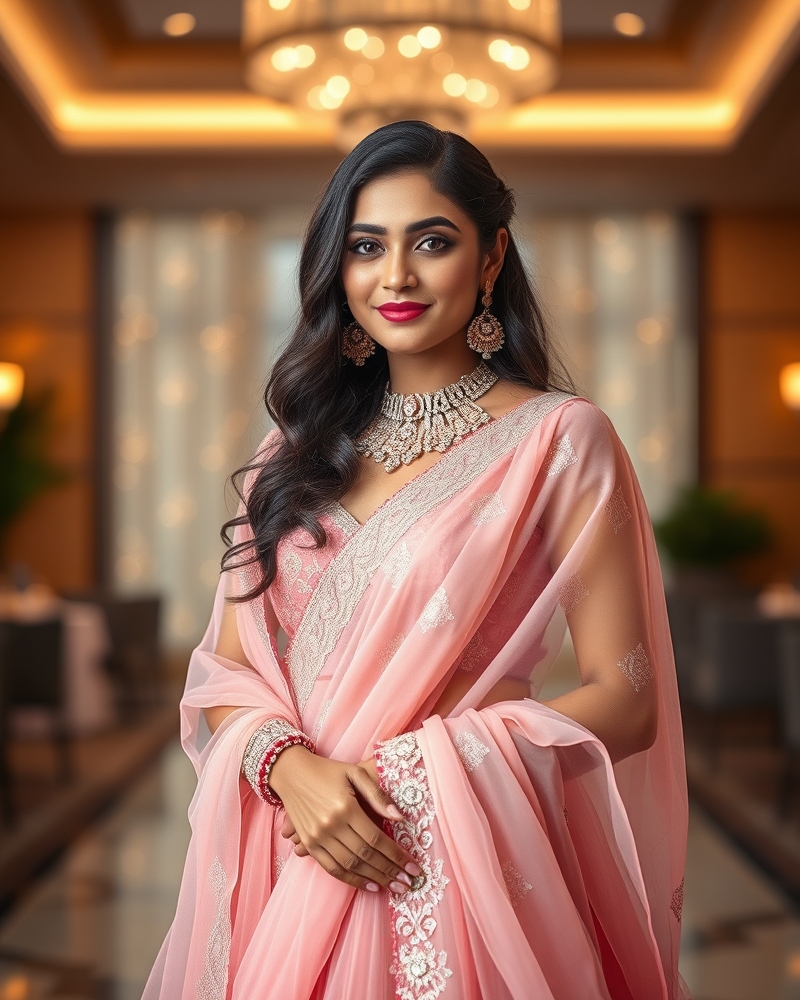 Blush Pink Reception Lehenga