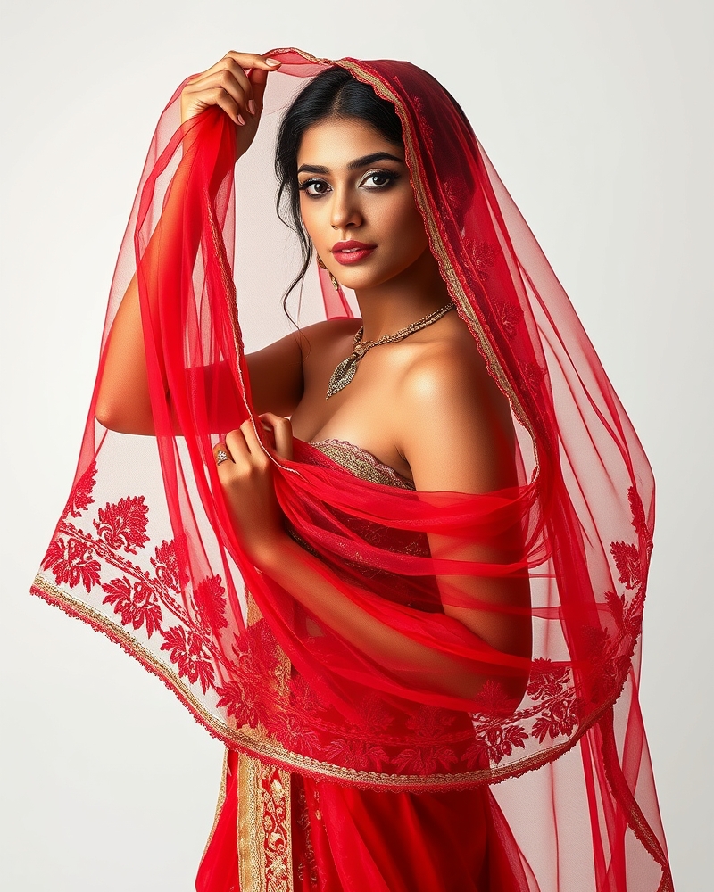 Heavy Bridal Net Dupatta