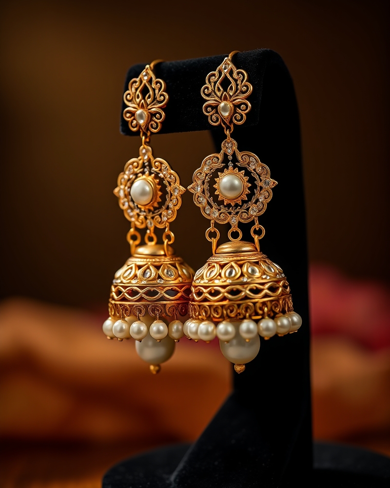 Pearl Jhumka Earrings